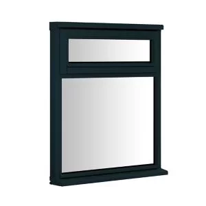 Clear Double Glazed Anthracite Grey Timber Right-Handed Top Hung Window, (H)895mm (W)1195mm