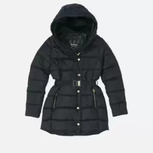 Barbour International Girls Track Line Quilt Jacket - Black - M (8-9 Years)