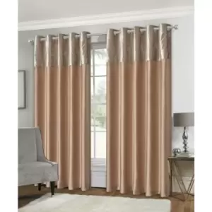 Isabella Rose - Mink Olivia Velvet Top Curtains - 90X90