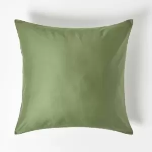 Moss Green Continental Pillowcase Organic Cotton 400 Thread Count, 80 x 80cm - Moss Green - Moss Green - Homescapes