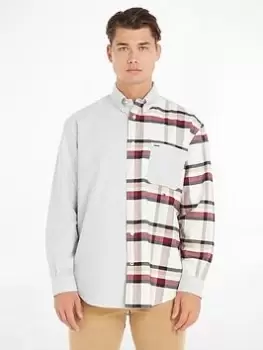 Tommy Hilfiger Global Stp Check Blocking Shirt - White, Size 2XL, Men