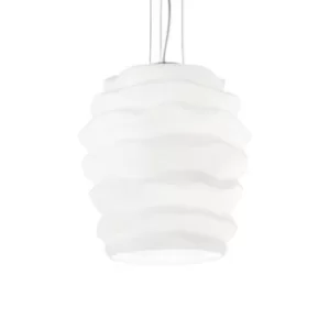 Karma 1 Light Ceiling Pendant White, E27