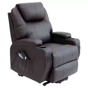 Cinemo Heated Massage Rise Recliner - Brown