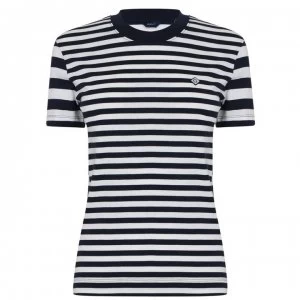 Gant Gant Striped Short Sleeve T Shirt - 433 EVENING BLU