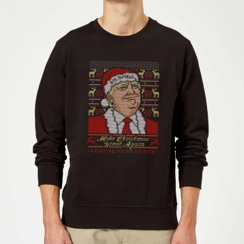 Make Christmas Great Again Christmas Sweatshirt - Black - L