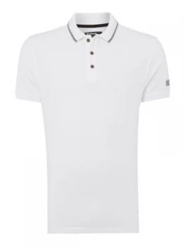 Mens Barbour International Polo Shirt Black White