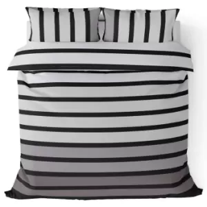 Rapport Soho Striped Double Duvet Set (Double) (Black)