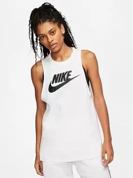 Nike Futura Muscle Tank Top - White/Black, Size L, Women