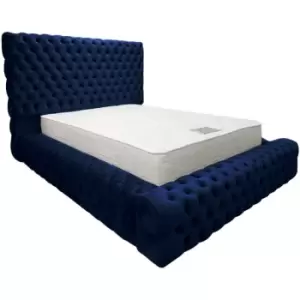 Sultan Bed Single Plush Velvet Blue