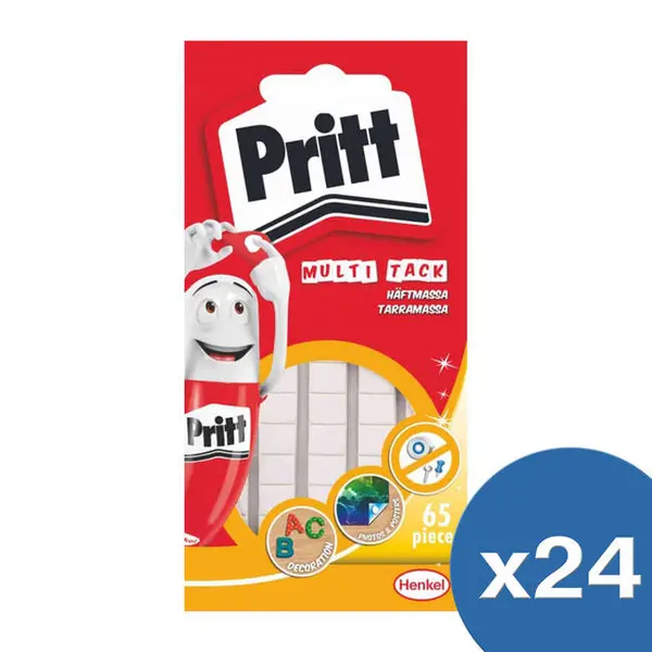 Pritt Sticky Multi-Tack Reusable Adhesive 65 Squares (2679458) - Multipack of 24 Sets