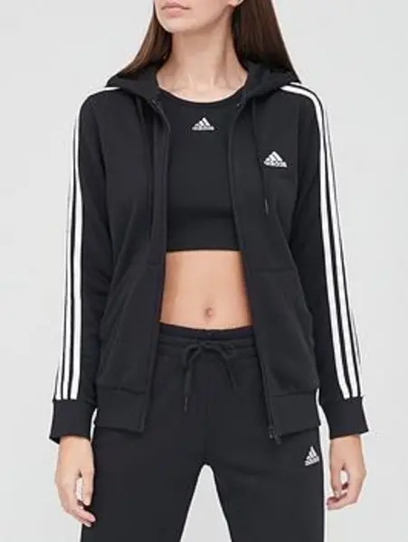 adidas 3 Stripe Zip Track Hoodie Ladies - Size 2XS