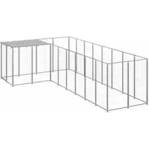 Vidaxl - Dog Kennel Silver 6.05 m² Steel Silver