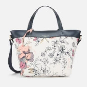 Radley Womens Sketchy Floral Medium Ziptop Multiway Bag - Bright White