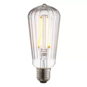 LED Filament Lamp Bulb 4W E27 LED Clear Ribbed Glass Pear 2200k Warm White