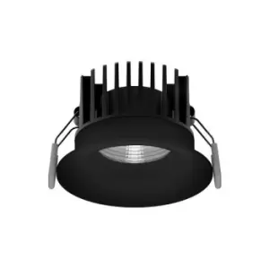 Denton 8.5cm Recessed Downlight Black Aluminium LED 12W 720Lm 3000K IP65 - Merano