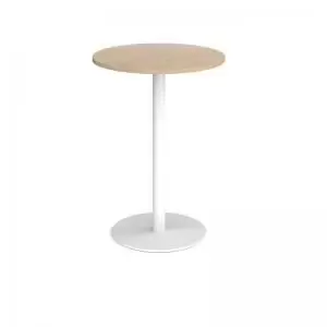 Monza circular poseur table with flat round white base 800mm - kendal