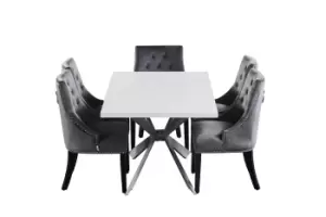 'Windsor Duke' LUX Dining Set a Table and Chairs Set of 4