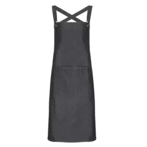 Premier Cross Back Barista Bib Apron (One Size) (Black Denim)