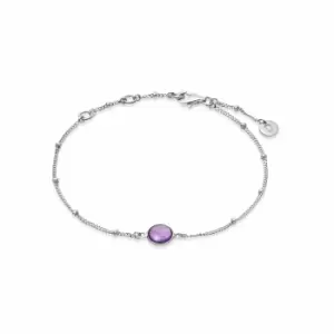 Daisy London Jewellery 925 Sterling Silver Amethyst Healing Stone Bobble Bracelet Sterling Silver