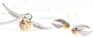 Harry Potter Golden Snitch Necklace and Stud Earring Set