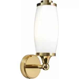 Loops - IP44 Wall Light Enclosed Glass Shade LED Included Polished Brass LED G9 3.5W