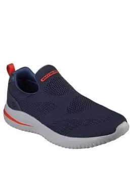 Skechers Delson 3.0 Low Top Knitted Trainer, Navy, Size 11, Men