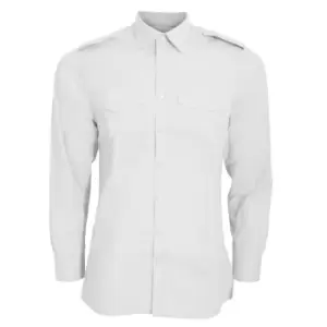 Kustom Kit Mens Long Sleeve Pilot Shirt (19) (White)