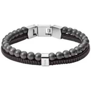 Mens Fossil Stainless Steel Vinatge Casual Blackout Bracelet