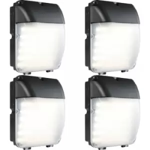 Loops - 4 pack Outdoor IP65 Bulkhead Wall Light - 30W Cool White LED - Weatherproof