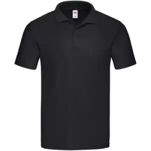 Fruit of the Loom Mens Original Pique Polo Shirt (L) (Black)