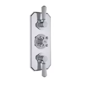 Hudson Reed Triple Thermostatic Concealed Shower Valve - Chrome/White