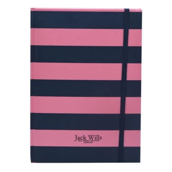 Jack Wills Elm A5 Stripe Notebook - Pink/Navy