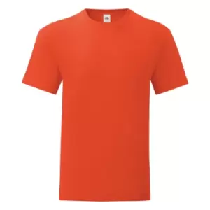 Fruit Of The Loom Mens Iconic T-Shirt (XL) (Flame Orange)