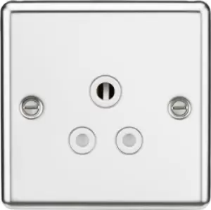 KnightsBridge 5A Unswitched Socket - Rounded Edge Polished Chrome Finish with White Insert