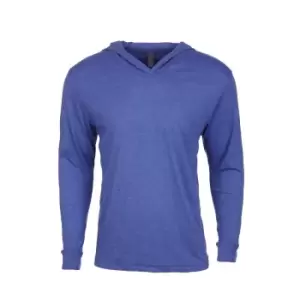 Next Level Adults Unisex Tri-Blend Long Sleeve T-Shirt Hoodie (XS) (Vintage Royal Blue)