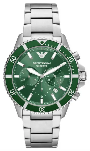 Emporio Armani AR11500 Mens Green Chronograph Dial Watch