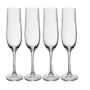 Treviso Crystal Champagne Flute Glasses, Set of 4, 190ml