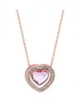 Jon Richard Jon Richard Swarovski Light Rose Dancing Heart Pendant Necklace