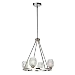 4 Bulb Chandelier LIght Highly Polished Nickel LED G9 3.5W