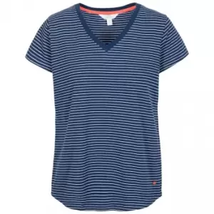 Trespass Womens Konnie V Neck T Shirt (XS) (Navy Stripe)