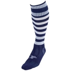 Precision Hooped Pro Football Socks Navy/White - UK Size J12-2