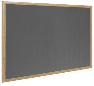 Bi-Office Earth-It Grey Felt Ntcbrd Oak Frame 120x90cm