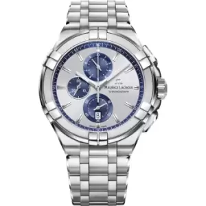 Mens Maurice Lacroix 'Aikon' Silver Stainless Steel Chronograph Swiss Watch