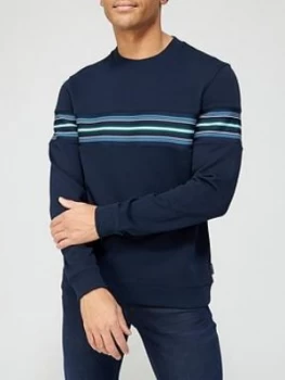 Ted Baker Sumo Stripe Sweatshirt - Navy, Size S, Men