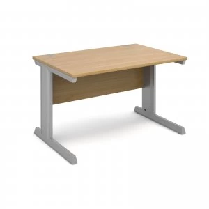 Vivo Straight Desk 1200mm x 800mm - Silver Frame Oak Top