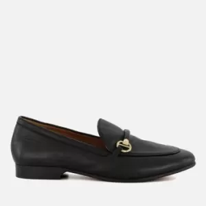 Dune Womens Grandeur Metal Detail Leather Loafers - Black - UK 4