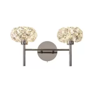 Luminosa , 2 Light G9 Switched Wall Lamp With Polished Chrome And Crystal Shade