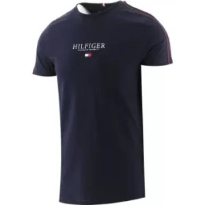 Tommy Hilfiger Navy Contrast Tape Logo T-Shirt