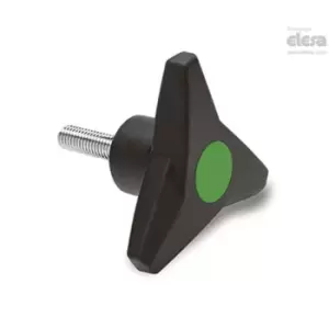 ELESA Soft Three-arm knob-VB.839/63 p-M8x25-Soft-C17 Green