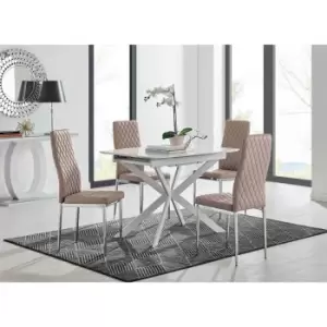 Furniture Box LIRA 100 Extending Dining Table and 4 Cappuccino Milan Chairs